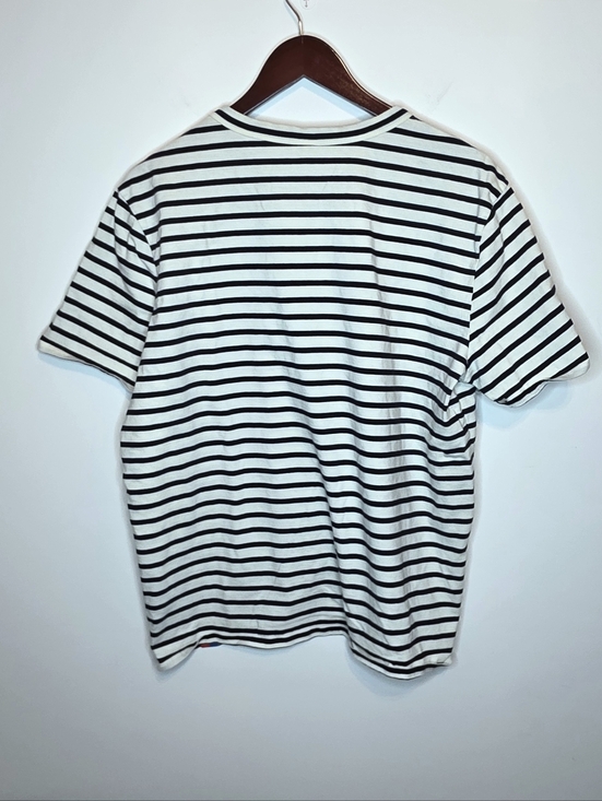 Kule Mister Black White Striped Cotton Tee Coastal Preppy Travel Size Medium - Picture 6 of 10